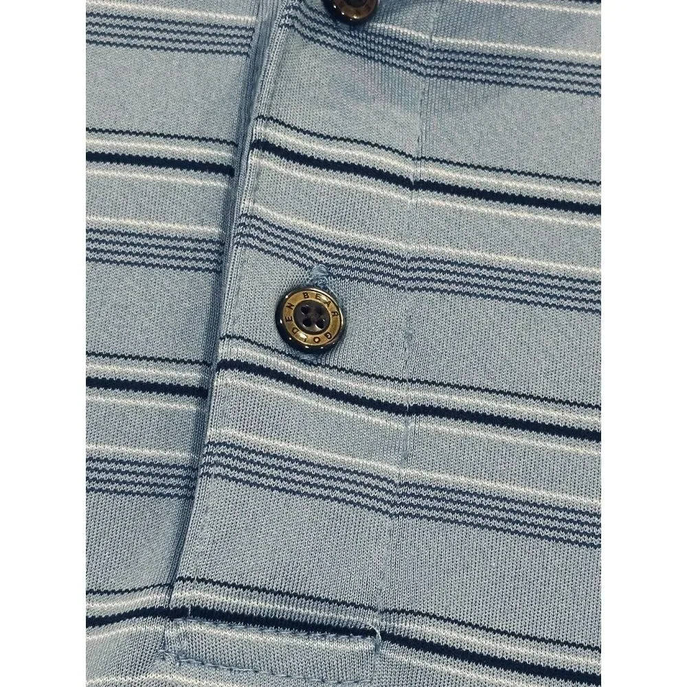 Golden Bear Performance Golf‎ Polo Shirt Men's Large Short Sleeve Blue Striped
